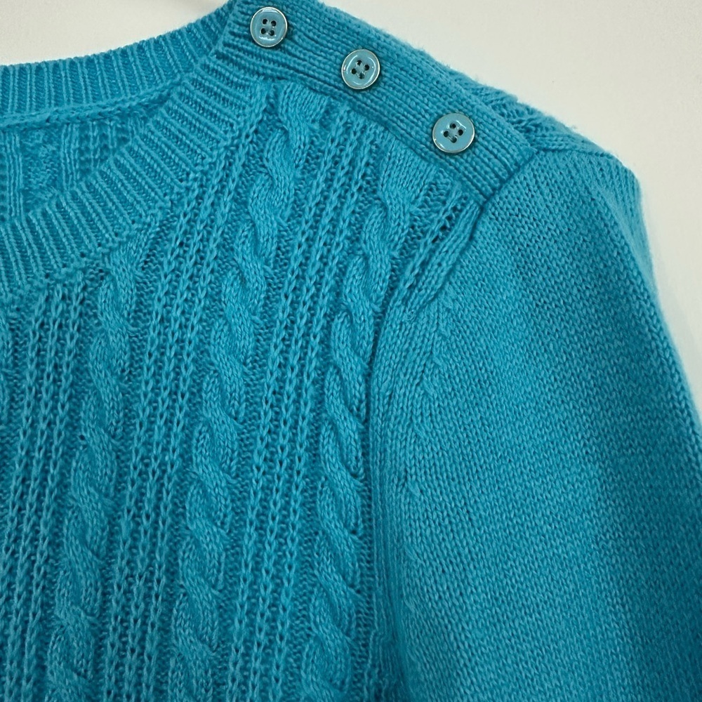 Talbots Light Blue Cable Knit Sweater - Picture 3 of 10